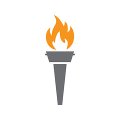 Torch icon on background for graphic and web design. Simple vector sign. Internet concept symbol for website button or mobile app.