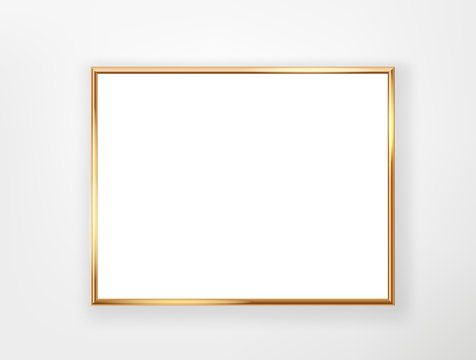 Blank frame with gold border. Template for a text