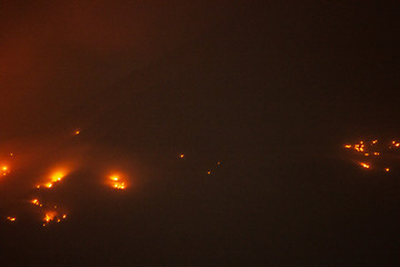 Explosion of popocatepetl volcano, night
