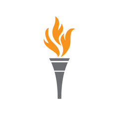 Torch icon on background for graphic and web design. Simple vector sign. Internet concept symbol for website button or mobile app.