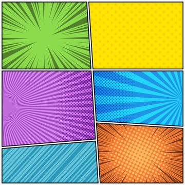 Comic book page colorful background