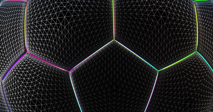 Abstract animation of soccer ball. Looped animation with alpha channel.  Animated background. Soccer Ball. Football background