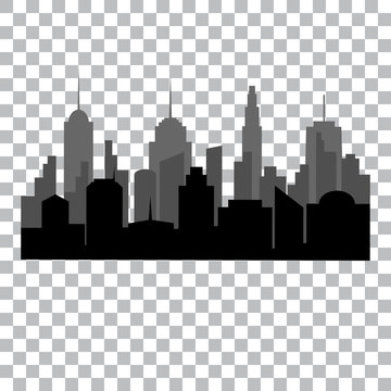 Flat cityscape monochrome design concept