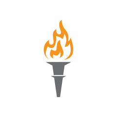 Torch icon on background for graphic and web design. Simple vector sign. Internet concept symbol for website button or mobile app.