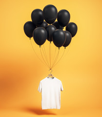 Empty white shirt with balloons
