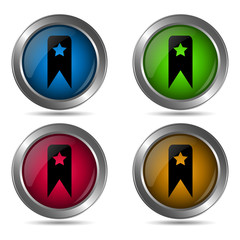 Bookmark icon. Set of round color icons.