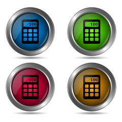 Calculator icon. Set of round color icons.