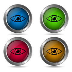 Eye icon. Set of round color icons.