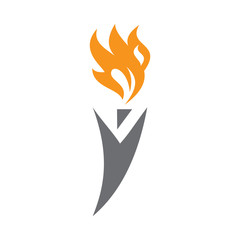 Torch icon on background for graphic and web design. Simple vector sign. Internet concept symbol for website button or mobile app.