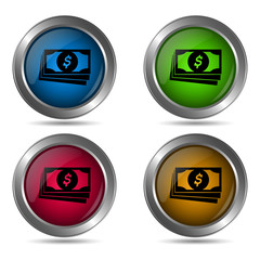 Money icon. Set of round color icons.
