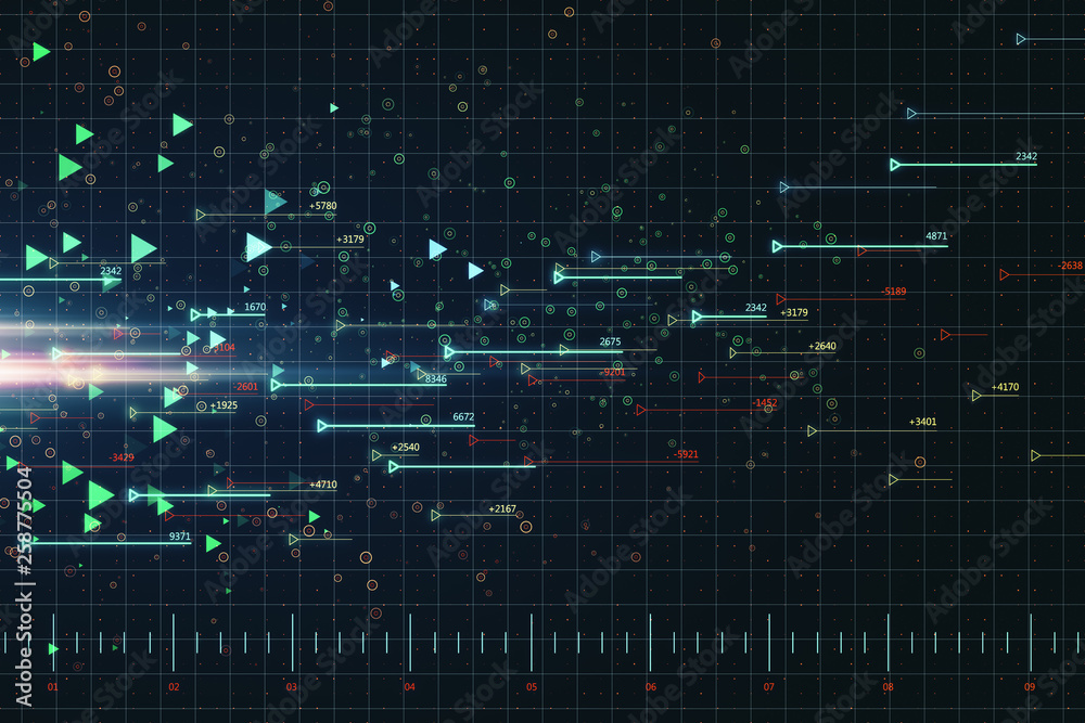 Aufkleber digital grid background with arrows