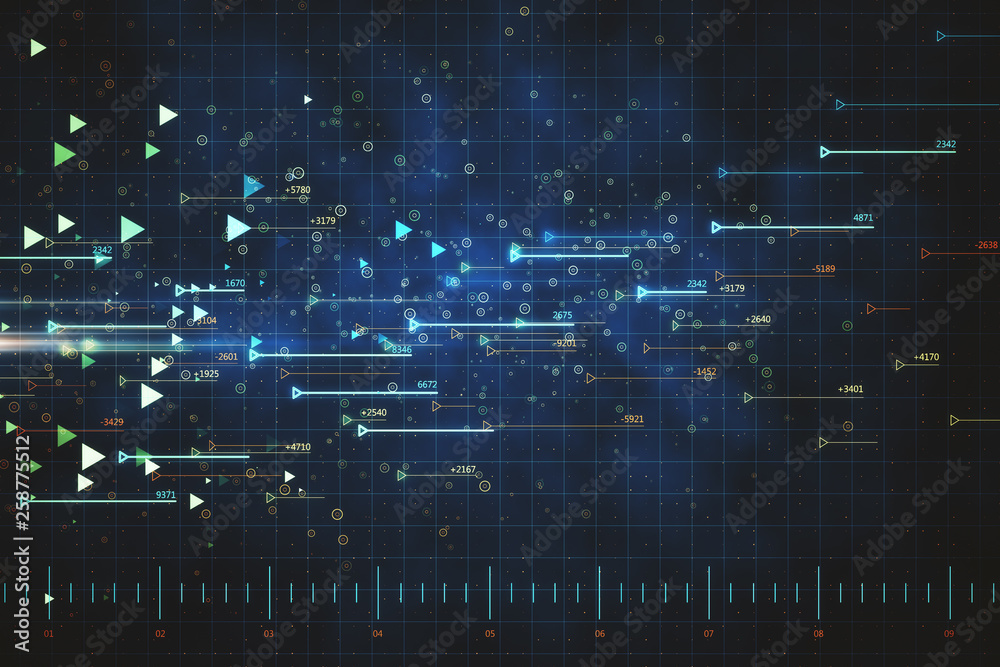 Poster Digital grid backdrop with arrows