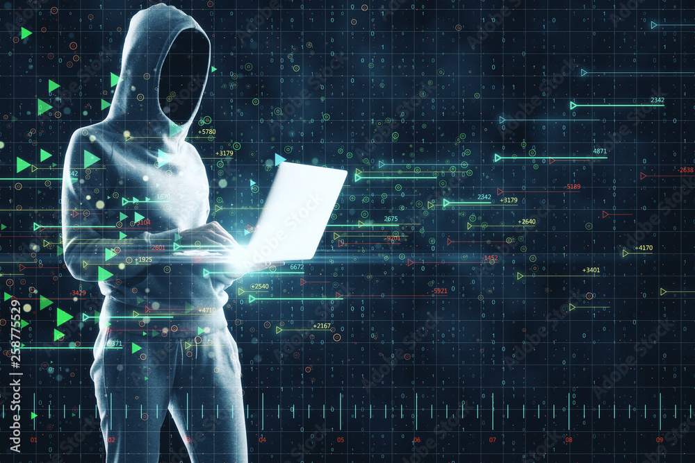 Poster Hacking and technology concept