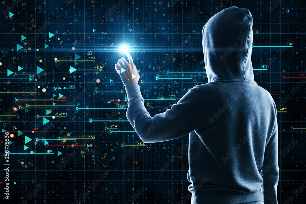 Poster hacking and technology concept