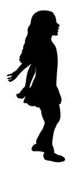 a girl walking body silhouette vector