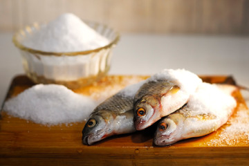 salted fish, cooking dried fish - perch