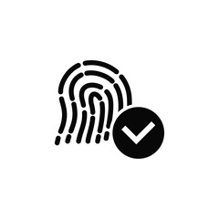 Biometric, fingerprint, passed, touch id, icon. Element of security for mobile concept and web apps illustration. Thin flat icon for website design and development, app. Vector icon