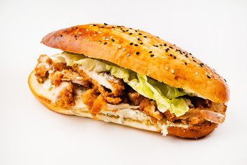 burger on the white background
