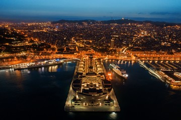 Barcelona coast night