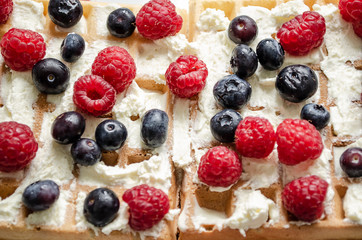 belgian waffles with fresh berries