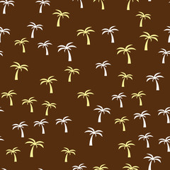 Coconut palm tree. Tropical vector Seamless pattern