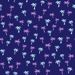 Coconut palm tree. Tropical vector Seamless pattern