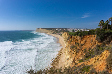 Coastline near Lagos, Portugal in Praia do Canavial