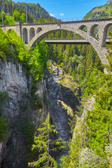 Famous Soliser Viaduct in Switzerland.