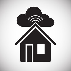 Smart home related icon on background for graphic and web design. Simple vector sign. Internet concept symbol for website button or mobile app.