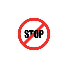 Red stop attention road sign. Stop sign icon vector eps10.