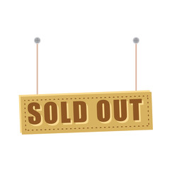  OLD STYLE CASUAL COLORS SIGNBOARD WITH SOLD OUT TEXT. SOLD OUT VECTOR EPS10 SIGN.