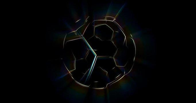 Abstract animation of soccer ball. Looped animation with alpha channel.  Animated background. Soccer ball outlines