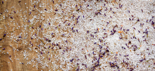 sea salt and lavender flowers in Spa