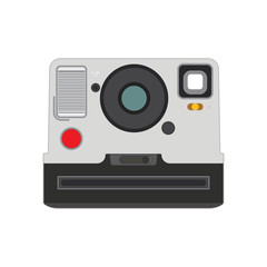 Old classic photo camera vector eps10 flat style. Old photo camera on white background.