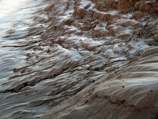 Water drenched mud flats
