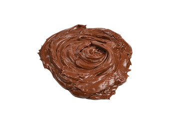 Chocolate cream isolated on white background.