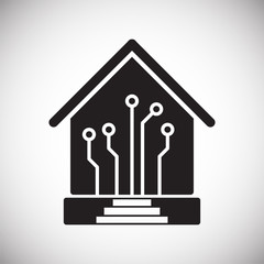 Smart home related icon on background for graphic and web design. Simple vector sign. Internet concept symbol for website button or mobile app.