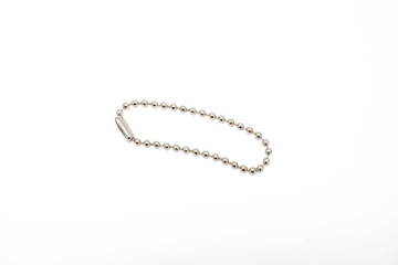 chain of color metal on a white background