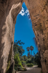 The Ear of Dionysius (Orecchio di Dionisio) a limestone cave carved in ancient times in Syracuse (Siracusa), Sicily, Italy. 