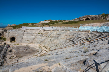 The Greek theatre of Syracuse (Siracusa), a historic city on the island of Sicily, Italy. Notable for its rich Greek history, culture and architecture