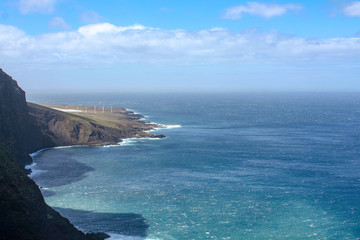 Fototapeta na wymiar far view over the coast by the sea