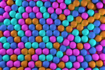 Falling colorful balls 3d illustration abstract background
