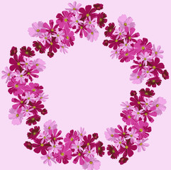 Obraz na płótnie Canvas beautiful floral design in the style of a wreath for a festive decor on a light background