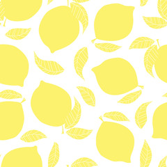 vector seamless pattern with lemons