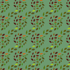 Illustration of seamless pattern with leaves, maple leaf texture for colorful design on fabric