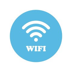 Wifi sign in the blue circle