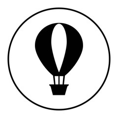 vector balloon icon in black circle
