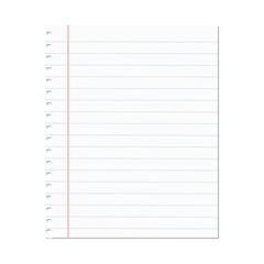 Paper sheet in a ruler on a white background