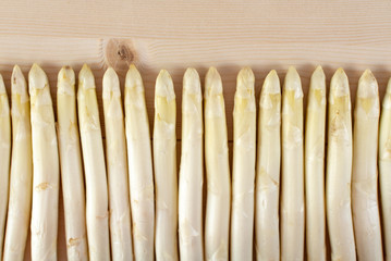 New harvest of white asparagus, high quality raw asparagus in spring season, ready to cook