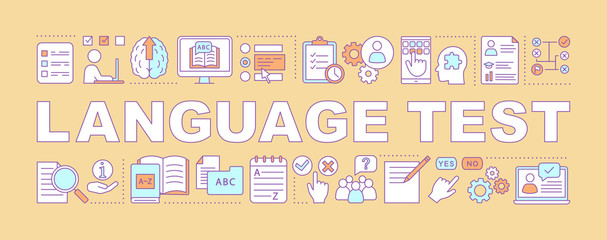 Foreign language exam word concepts banner © IMG visuals icons